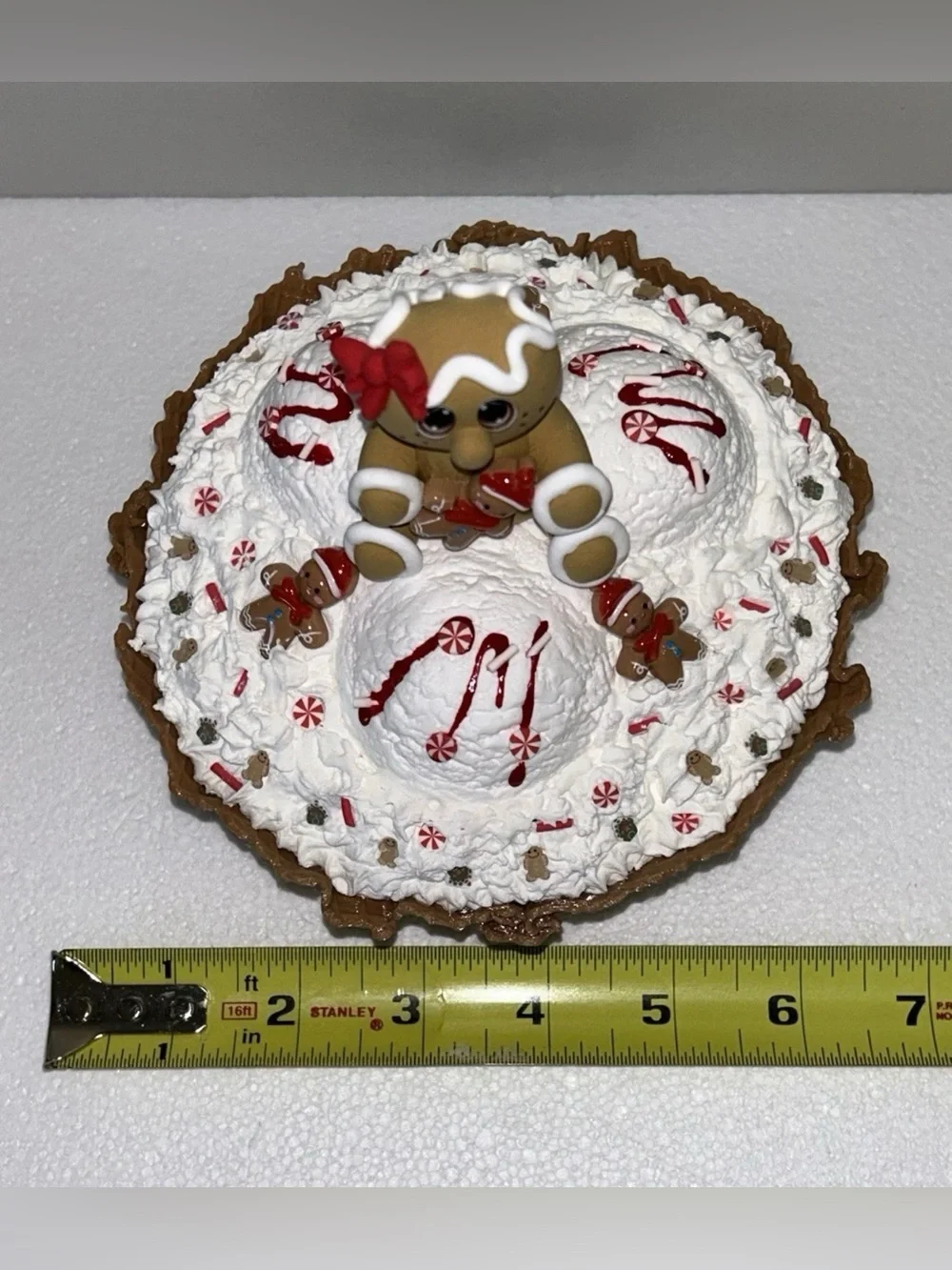 Fake Gingerbread Ice Cream Waffle Bowl Display Handmade